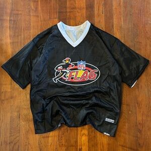 Vintage Sega Sports NFL Flag Football ‘90s Reversible Black White Jersey Shirt L